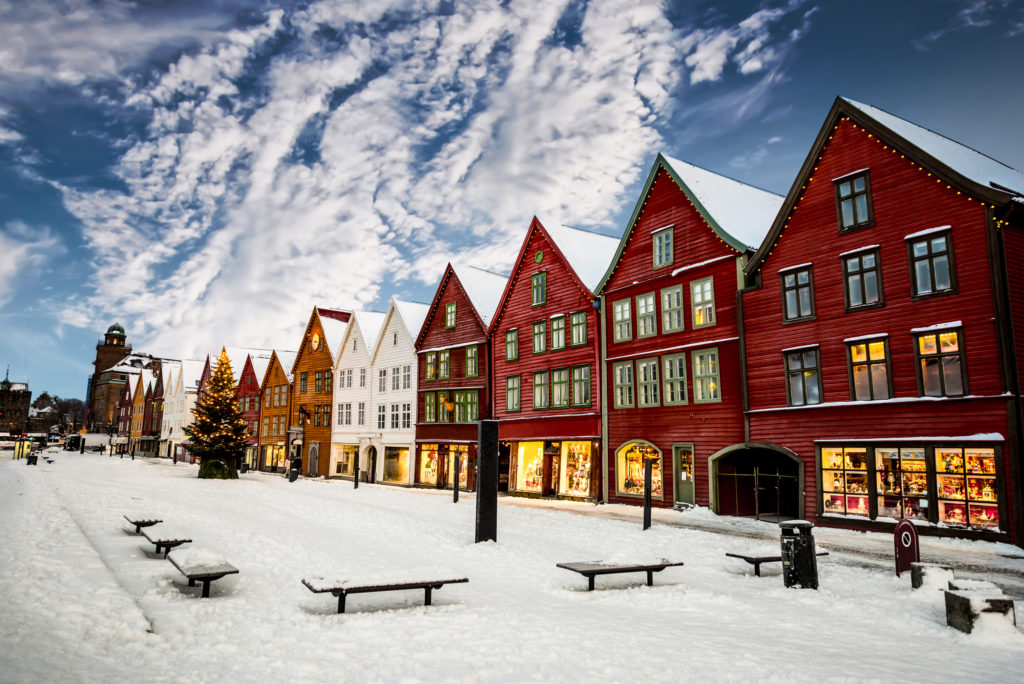 SNØ: Selv om nedbør i Bergen oftest kommer som regn, er det viktig å ha et bygg som tåler den snøen som faller om vinteren. 